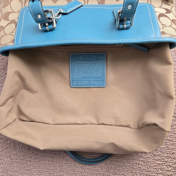 Coach Teal/Turquoise Signature Hampton Bag - Picture 14 of 15